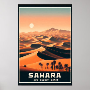Póster Dunas interminables de Erg Chebbi, Marruecos