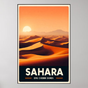 Póster Dunas interminables de Erg Chebbi, Marruecos