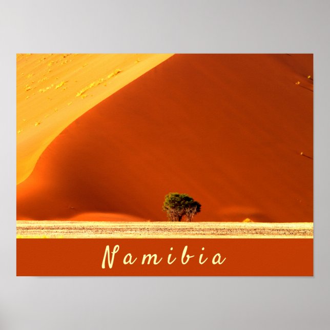 Póster Dunas rojas de Namibia de la foto de Sossusvlei co (Frente)