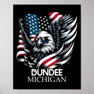 Póster Dundee Michigan 4 de julio de Estados Unidos bande