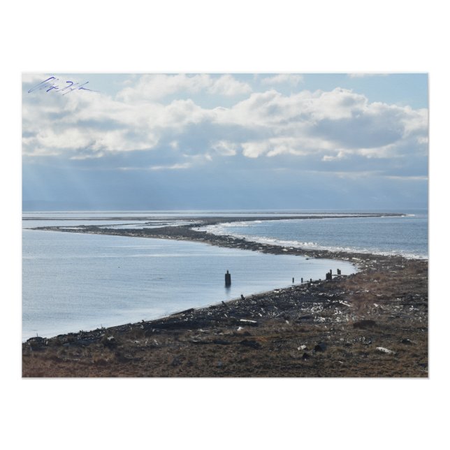 Póster Dungeness Spit desde el faro (Anverso)