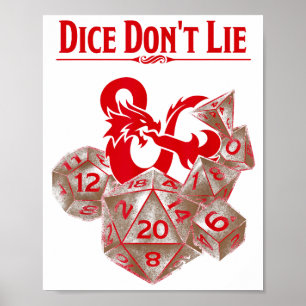 Póster Dungeons & Dragons Dados Rojos No Mienten