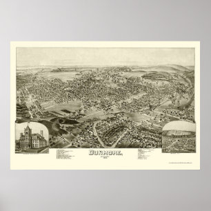 Póster Dunmore, PA Panoramic Map - 1892