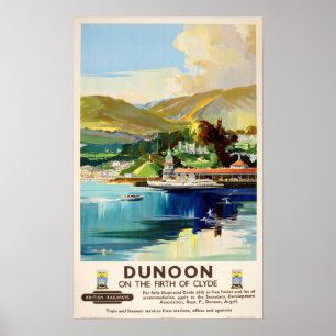 Póster Dunoon En El Primer Viaje De Clyde Vintage
