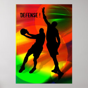 Póster Dúo brillante de las luces y del baloncesto de la