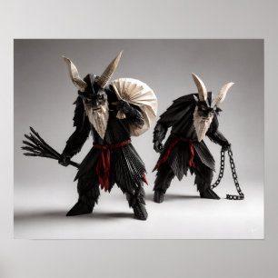 Póster Dúo de Krampus de Origami