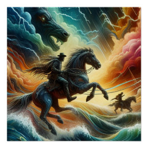 Póster Dúo dinámico: Aventura tormentosa a caballo