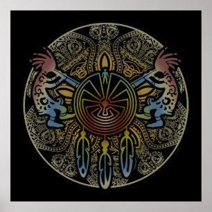 Póster Dúo Kokopelli - Hombre En El Maze - Dreamcatcher 1