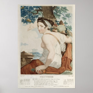 Póster Duodécimo mes de Fructidor del calendario