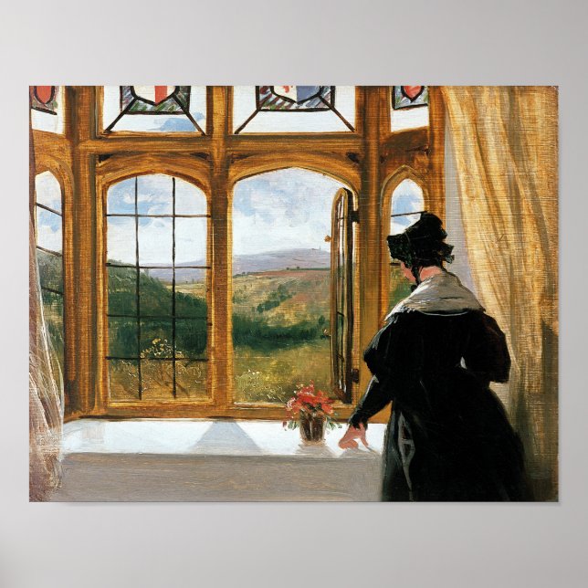 Póster Duquesa de Abercorn mirando por una ventana (Frente)