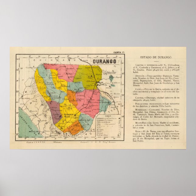 Póster Durango, México (Frente)