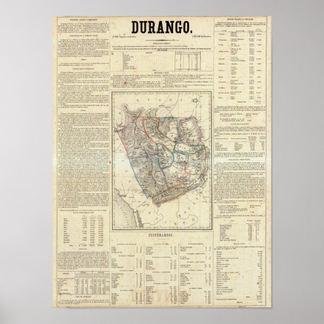 Póster Durango, Mexico (Frente)
