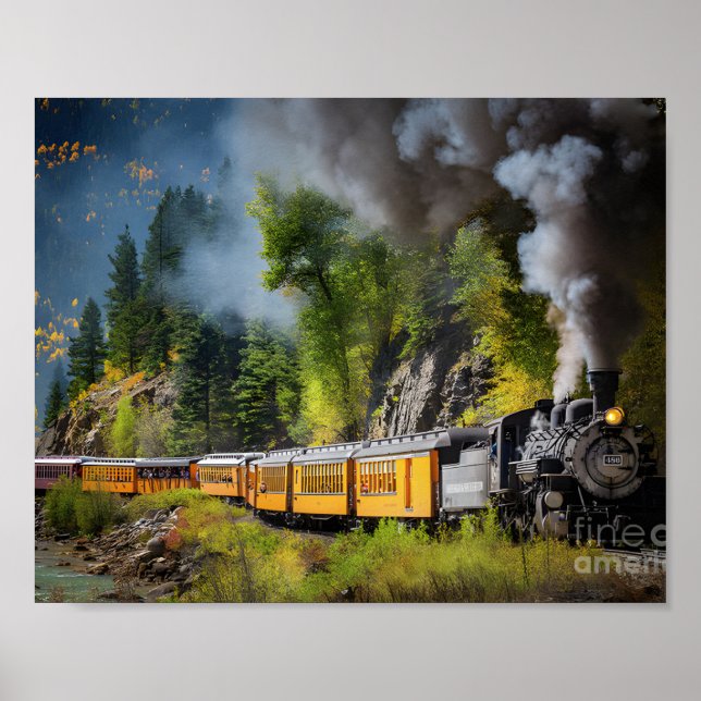 Póster Durango-Silverton Poster de Ferrocarril de Indicad (Frente)