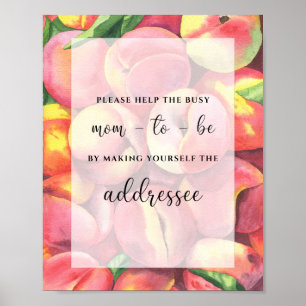 Póster Durazno! Ayudar a la futura madre ocupada a dirigi