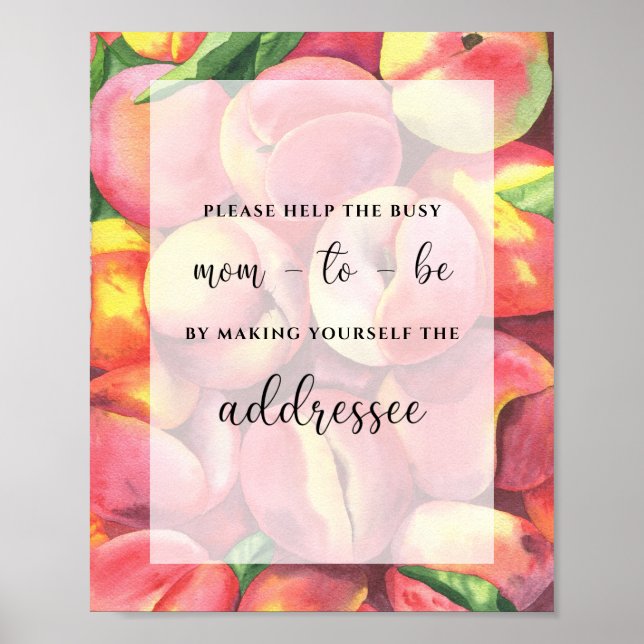 Póster Durazno! Ayudar a la futura madre ocupada a dirigi (Frente)