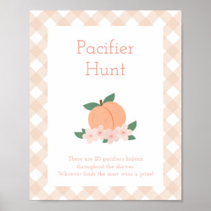 Póster Durazno   Juego de búsqueda de Baby Shower de Paci