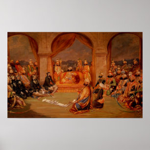 Póster Durbar en Udaipur, Rajastán, 1855