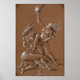 Póster Dürer - Saludo de Año Nuevo con tres brujas