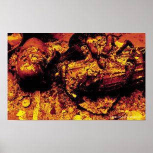 Póster Durga con el poster del tambor