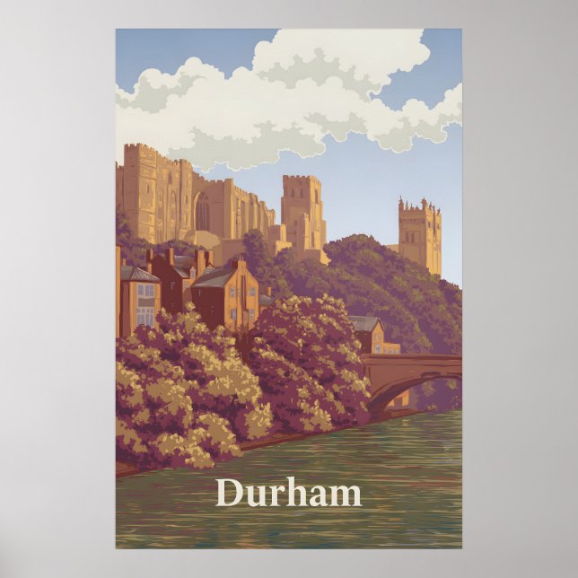 Póster Durham England Travel Poster (Frente)