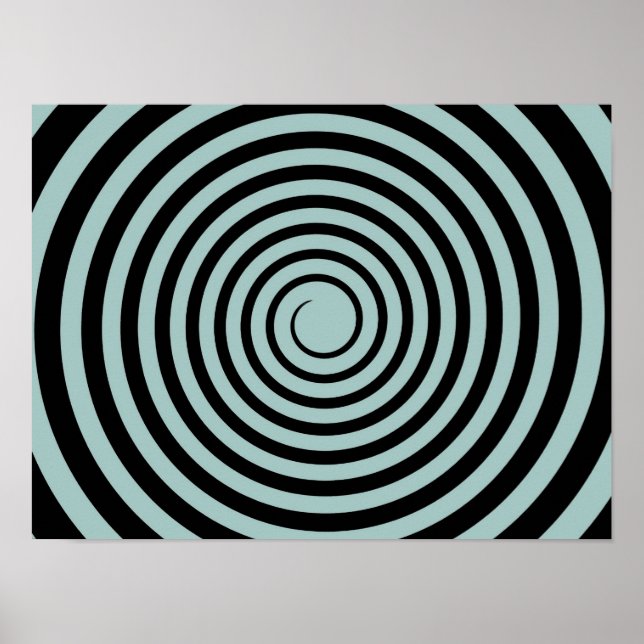 Póster Dusk Blue & Black Spiral Customized Template (Frente)