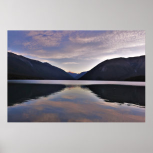 Póster Dusk en el lago Rotoiti