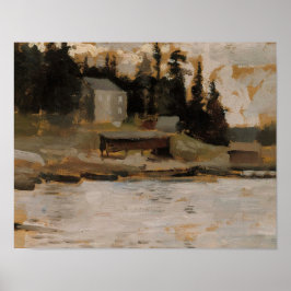 Póster Dusk Over a Quiet Shore - Vintage Art Print