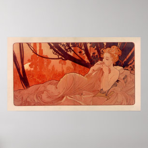Póster DUSK por Alphonse Mucha - Crepuscul