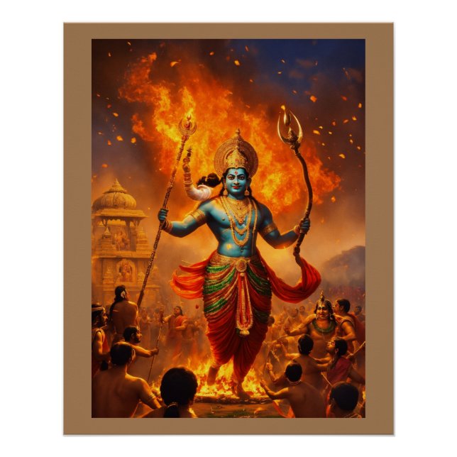 Póster Dussehra Delight: El triunfo del bien sobre el mal (Anverso)
