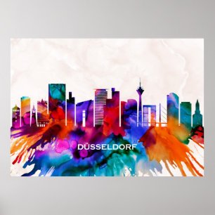 Póster Dusseldorf Skyline