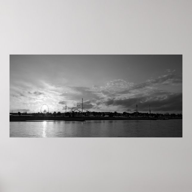 Póster Düsseldorfer Rheinkirmes im Sonnenuntergang (Frente)