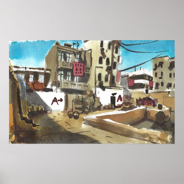 Póster Dust 2 CSGO Agua original (Frente)