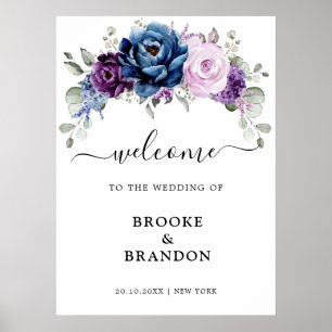 Póster Duste azul morado Lilac Blooms Boda Bienvenida
