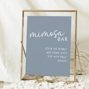 Póster Duste Blue Minimalista Script Shower Mimosa Bar