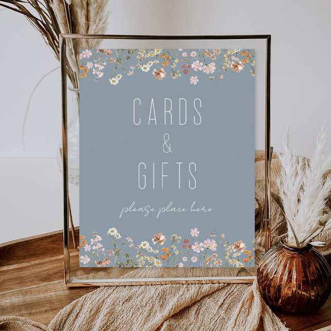 Póster Duste Blue Wildflower Bridal Shower Cards Regalos (Subido por el creador)