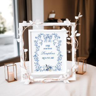 Póster Duste Calabaza Azul Floral Beber Ducha Adivina Jue