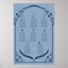 Póster Dusty Blue and Navy Seating Chart Poster 2 of 3