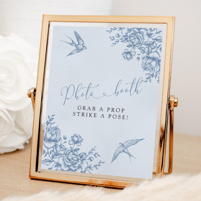 Póster Dusty Blue Chinoiserie Baby Shower Photo Booth (Subido por el creador)