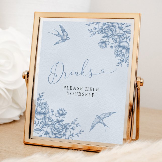 Póster Dusty Blue Chinoiserie Bridal Shower Bebe Rótulo (Subido por el creador)