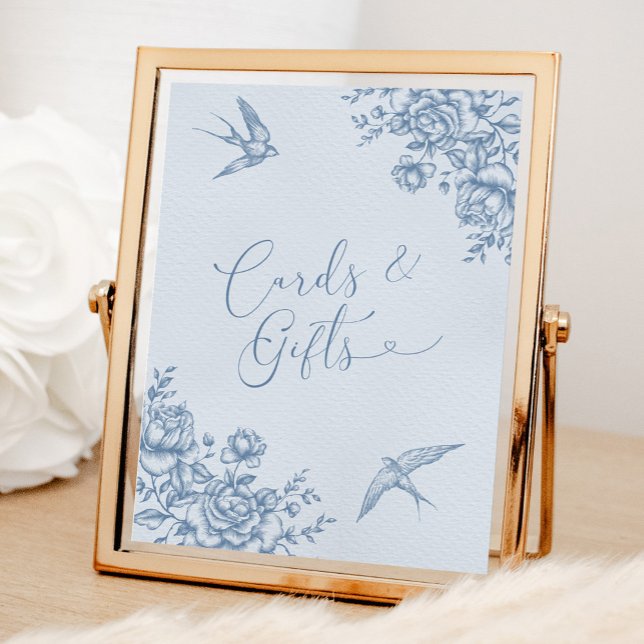 Póster Dusty Blue Chinoiserie Tarjeta de ducha de novia y (Subido por el creador)