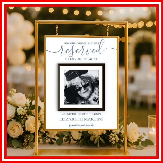 Póster Dusty Blue Deceed Boda de asiento reservado Rótulo (Subido por el creador)