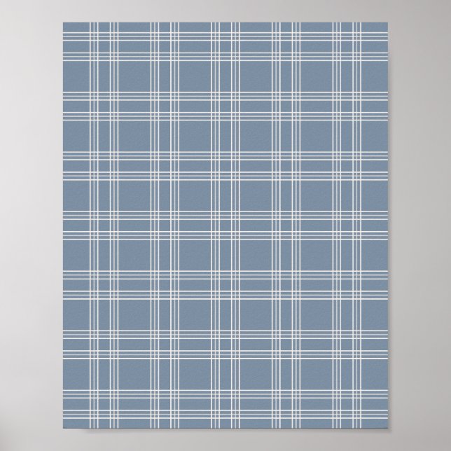 Póster Dusty Blue Gingham (Frente)