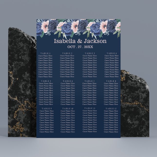 Póster Dusty Blue Navy Champagne Boda de Marfil (Dusty Blue Navy Champagne Ivory Wedding Supplies)