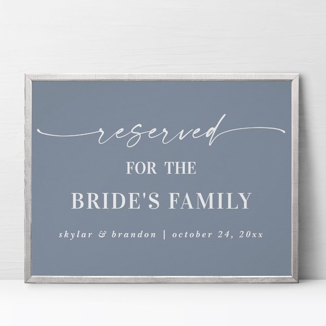 Póster Dusty Blue Reservado Rótulo de Boda familiar de no (Subido por el creador)
