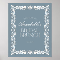 Dusty Blue Talavera Fiesta Bridal Brunch Bienvenid
