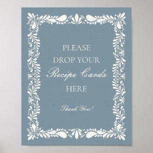 Póster Dusty Blue Talavera Tile Compartir receta