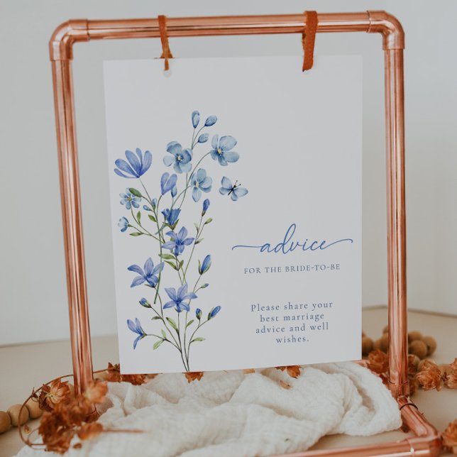 Póster Dusty Blue Wildflower Rótulo de consejos de duchas (Subido por el creador)