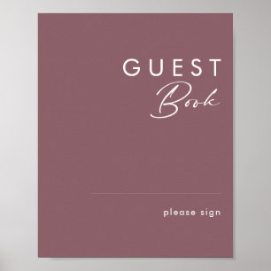 Póster Dusty Boho   Libro de firmas de invitados púrpura