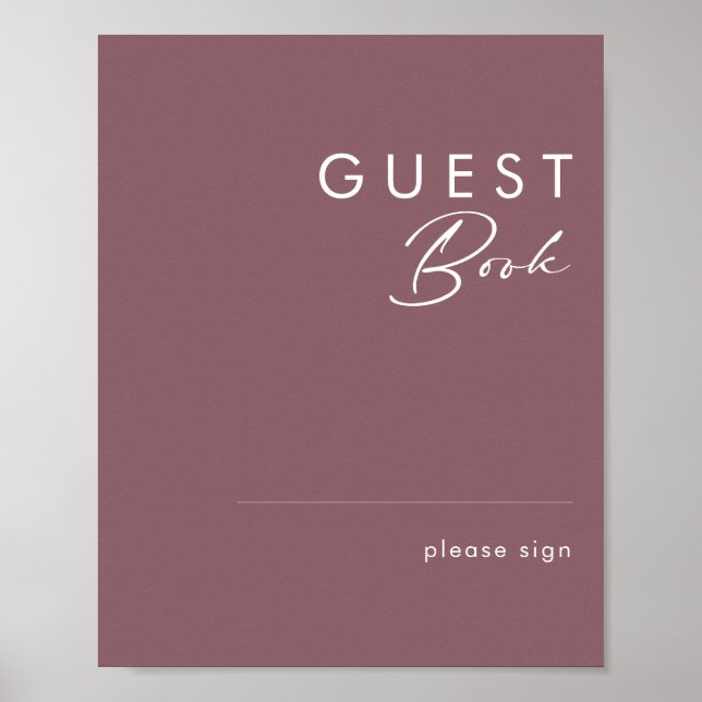 Póster Dusty Boho | Libro de firmas de invitados púrpura (Frente)