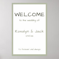 Dusty Green Casual Handwriter Boda de bienvenida